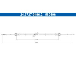 Câble de frein ATE 24.3727-0496.2 pour MERCEDES VIANO, VITO OE A6394201985