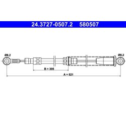 Câble de frein ATE 24.3727-0507.2 pour FIAT UNO OE 5951339