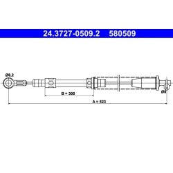 Brake Cable ATE 24.3727-0509.2 OE Ref 7671310