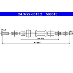 Brake Cable ATE 24.3727-0513.2