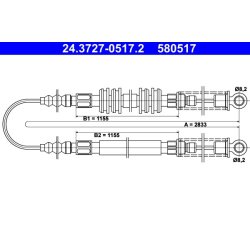 Brake Cable ATE 24.3727-0517.2 OE Ref 5969735