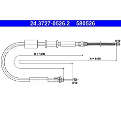 Brake Cable ATE 24.3727-0526.2 OE Ref 7747332