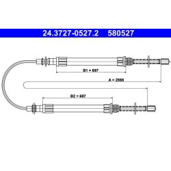 Câble de frein ATE 24.3727-0527.2 pour CITROËN, FIAT, PEUGEOT OE 483476