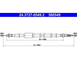 Câble de frein ATE 24.3727-0549.2 pour FIAT BARCHETTA OE 46731055