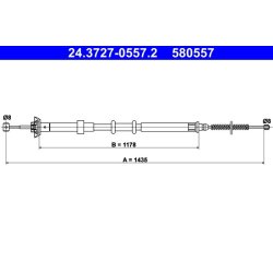 Câble de frein ATE 24.3727-0557.2 pour FIAT PANDA OE 51708685