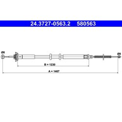 Brake Cable ATE 24.3727-0563.2 OE Ref 46845902