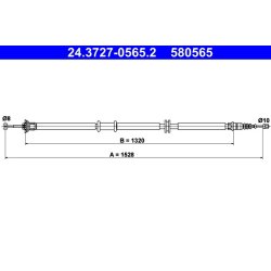 Câble de frein ATE 24.3727-0565.2 pour FIAT LINEA OE 51787024