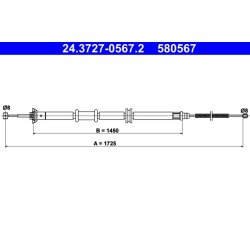 Brake Cable ATE 24.3727-0567.2 OE Ref 51785644