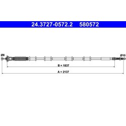 Brake Cable ATE 24.3727-0572.2 OE Ref 51816315