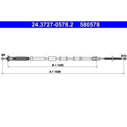 Brake Cable ATE 24.3727-0578.2 OE Ref 55704106