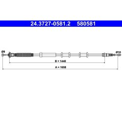Brake Cable ATE 24.3727-0581.2 OE Ref 50519020