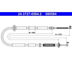 Câble de frein ATE 24.3727-0584.2 pour FIAT TIPO OE 52042831