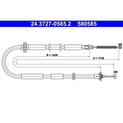 Câble de frein ATE 24.3727-0585.2 pour FIAT TIPO OE 52042830
