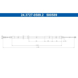 Brake Cable ATE 24.3727-0589.2 OE Ref 1378322080