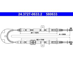 Brake Cable ATE 24.3727-0633.2