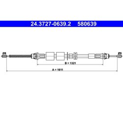 Câble de frein ATE 24.3727-0639.2 pour FORD MONDEO OE 1005568