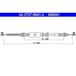 Câble de frein ATE 24.3727-0641.2 pour FORD MONDEO OE 1005574
