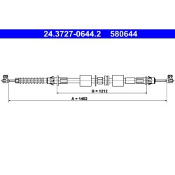 Câble de frein ATE 24.3727-0644.2 pour FORD COUGAR, MONDEO OE 7264799