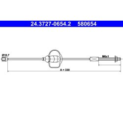 Câble de frein ATE 24.3727-0654.2 pour FORD FOCUS OE 1228027