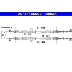 Brake Cable ATE 24.3727-0665.2 OE Ref 1479551