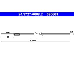 Brake Cable ATE 24.3727-0668.2