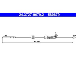 Câble de frein ATE 24.3727-0679.2 pour FORD OE 1751871