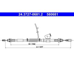 Câble de frein ATE 24.3727-0681.2 pour FORD TRANSIT OE 1763932