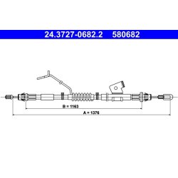 Câble de frein ATE 24.3727-0682.2 pour FORD TOURNEO, TRANSIT OE 1763933