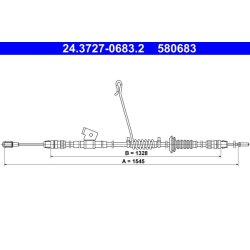 Câble de frein ATE 24.3727-0683.2 pour FORD TOURNEO, TRANSIT OE 1802093
