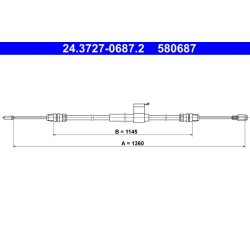 Brake Cable ATE 24.3727-0687.2 OE Ref BK312A809FB