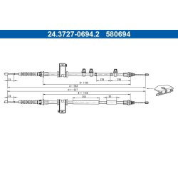 Brake Cable ATE 24.3727-0694.2 OE Ref 8V512A603AL