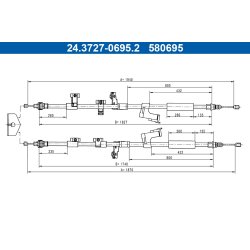 Brake Cable ATE 24.3727-0695.2 OE Ref AV612A603BD
