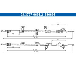 Brake Cable ATE 24.3727-0696.2 OE Ref 1736814