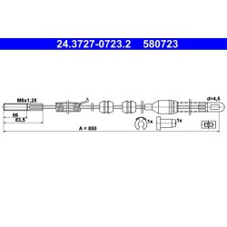 Brake Cable ATE 24.3727-0723.2 OE Ref 90217234