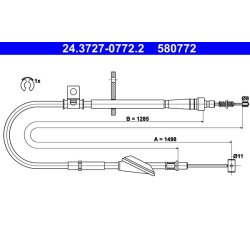 Brake Cable ATE 24.3727-0772.2 OE Ref 9210312