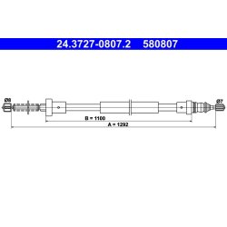 Brake Cable ATE 24.3727-0807.2 OE Ref 474589