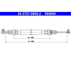 Brake Cable ATE 24.3727-0808.2 OE Ref 474576