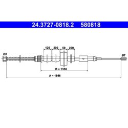 Brake Cable ATE 24.3727-0818.2 OE Ref 474597