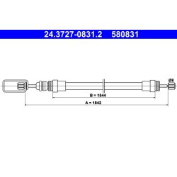 Brake Cable ATE 24.3727-0831.2 OE Ref 474571
