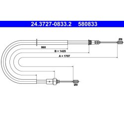 Brake Cable ATE 24.3727-0833.2 OE Ref 4745N5