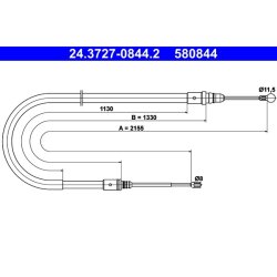 Brake Cable ATE 24.3727-0844.2 OE Ref 4745X4