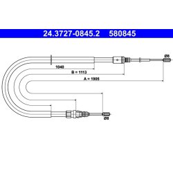 Brake Cable ATE 24.3727-0845.2 OE Ref 4745Z4