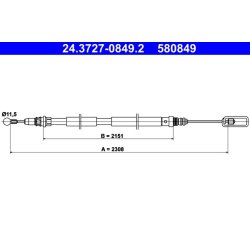 Brake Cable ATE 24.3727-0849.2 OE Ref 4745Y6