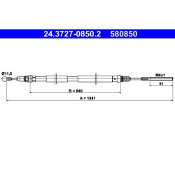 Brake Cable ATE 24.3727-0850.2 OE Ref 4745Y8