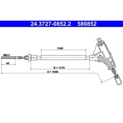 Câble de frein ATE 24.3727-0852.2 pour PEUGEOT 406 OE 4745R8