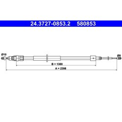 Brake Cable ATE 24.3727-0853.2 OE Ref 474646