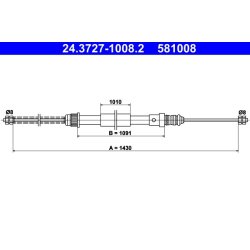 Câble de frein ATE 24.3727-1008.2 pour RENAULT CLIO OE 7700802685