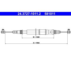 Câble de frein ATE 24.3727-1011.2 pour RENAULT, 19 OE 7700817136