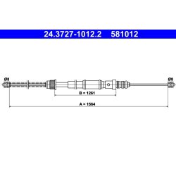 Câble de frein ATE 24.3727-1012.2 pour RENAULT, 19 OE 7700816858