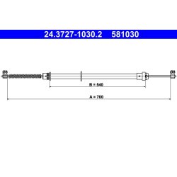 Brake Cable ATE 24.3727-1030.2